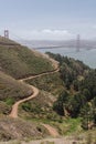 Vertical shot in Golden Gate Bridge Presidio the USA Royalty Free Stock Photo