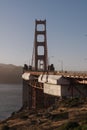 Vertical shot in Golden Gate Bridge Presidio the USA Royalty Free Stock Photo