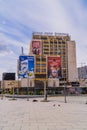 Vertical shot of the Grand Hotel Pristina on Mother Teresa Square