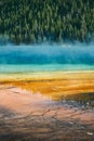 Vertical shot of the Grand Prismatic Spring, Yellowstone National Park, Wyoming USA Royalty Free Stock Photo