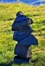 Vertical shot of granite stones balanced on each other