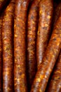 Vertical shot of the group of tasty sausages