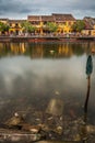 Vertical shot of Hanoi cityof Vietnam and his canal