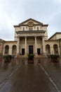 Vertical shot of the historic Church of Saints Gervaso and Protaso in Gorgonzola, Italy