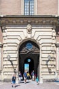 Vertical shot of the historic Courtyard of the Royal Palace in the Gamla Stan area Stockholm, Sweden