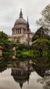 Vertical shot of the historic Festival Gardens and Saint Paul's Cathedral
