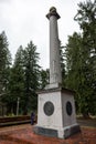 Vertical shot of the historic Lewis and Clark Column in Washington Park, Portland Royalty Free Stock Photo