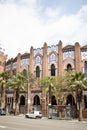 Vertical shot of the historic museu tauri de la monumental in Barcelona, Spain