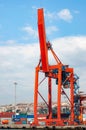 Vertical shot of the historic Port of Haydarpasa cargo seaport in Istanbul, Turkey