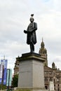 Vertical shot of the historic statue of Robert Peel in Glasgow, Scotland