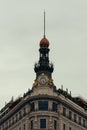Vertical shot of the historical Building Banesto in Madrid, Spain Royalty Free Stock Photo