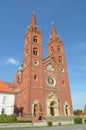 Vertical shot of the historical Dakovo Cathedral in Dakovo, Croatia Royalty Free Stock Photo