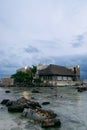 Vertical shot of a house in Hermosa Caleta beach, Isla Mujeres, Mexico Royalty Free Stock Photo