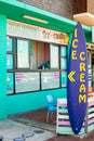 Vertical shot of an ice-cream shop in the small coastal town of Kalk Bay in Cape Town, South Africa