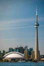 Vertical shot of the iconic CN Tower in Toronto, Canada