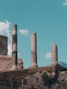 Vertical shot of the Impressive Columns. Rome, Italy