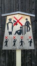 Vertical shot of an Information sign for tourists in Kyoto, Japan