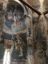 Vertical shot of the inner wall of the Church of the Holy Mother of God in Donja, Kamenica, Serbia