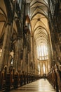 Vertical shot of the inside of Cologne Cathedral in Cologne, Germany Royalty Free Stock Photo