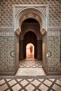 Vertical shot of the inside of the famous Telouet Kasba in Morocco