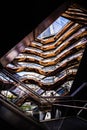 Vertical shot of the inside of the Oculus building in Hudson Yards, New York