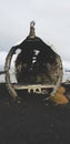 Vertical shot of the inside of an old abandoned airplane Royalty Free Stock Photo