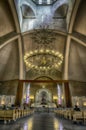 Vertical shot of the inside of the Saint Gregory the Illuminator Cathedral in Yerevan, Armenia
