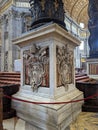 Vertical shot - inside of the saint peters basilica. Vatican City Royalty Free Stock Photo