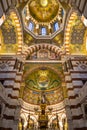 Vertical shot of the interior of Basilica of Notre-Dame de la Garde Marseille France Royalty Free Stock Photo