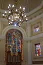 Vertical shot of the interior of the cathedral of Porto Alegre, Rio Grande do Sul, Brazil