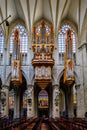 Vertical shot of the interior of the Cathedral of St. Michael and St.Gudula in Brussels, Belgium Royalty Free Stock Photo