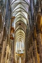 Vertical shot of an interior of Cologne Cathedral in Germany