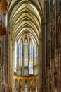 Vertical shot of an interior of Cologne Cathedral in Germany Royalty Free Stock Photo