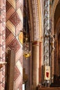 Vertical shot of the interior of the Saint Maur church in Martel, Lot, France