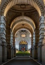 Vertical shot of the interiors of a monastery