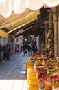 Vertical shot of an Italian fresh market.
