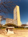 Vertical shot of the JK Building in Raul Soares Square in the city of Belo Horizonte, Brazil