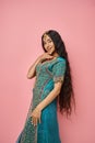 vertical shot of jolly beautiful indian Royalty Free Stock Photo