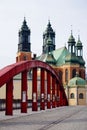 Vertical shot of the Jordan bridge by the Piotr and Pawel cathedral in Poznan, Poland Royalty Free Stock Photo