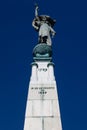 Vertical shot of the Julio de Castilhos Monument in downtown Porto Alegre, Rio Grande do Sul, Brazil Royalty Free Stock Photo