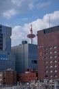 Vertical shot of the Kyoto Tower during the day in Japan Royalty Free Stock Photo