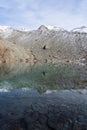 Vertical shot of a lake in the Monte Rosa mountain massif in Italy Royalty Free Stock Photo