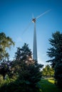 Vertical shot of a large electric windmill in Toronto