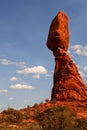 Vertical shot of a large sandstone rock formation at the Oljato-Monument Valley in Utah, USA Royalty Free Stock Photo