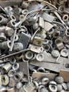 Vertical shot of lead scrap materials to be recycled