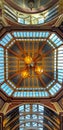Vertical shot of the Leadenhall market ceiling with in London, UK Royalty Free Stock Photo