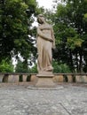 Vertical shot of a Lidice Memorial statue to the Children Victims of World War II in a park