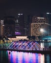 Vertical shot of the light art installations at iLight Singapore