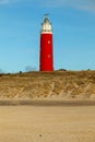 Vertical shot of a lighthouse in dunes of texel national park in netherlands Royalty Free Stock Photo