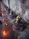 Vertical shot of Lingam, the symbol of the divine producing power in ancient Indian mythology